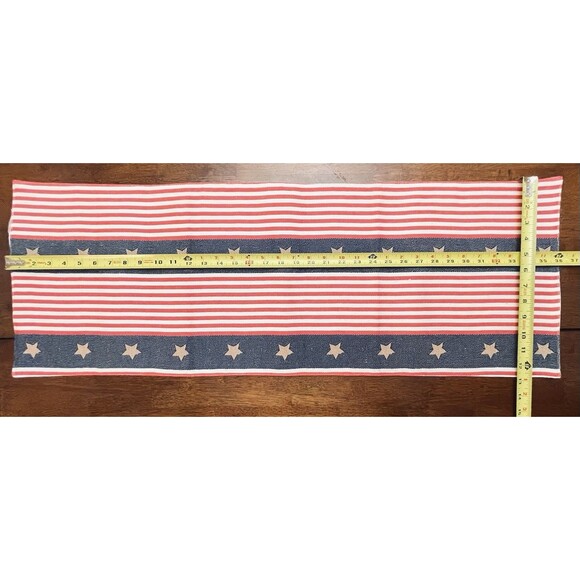 Patriotic Americana Fabric Table Runner Topper Center Piece 36"x13" Cotton - Picture 2 of 4